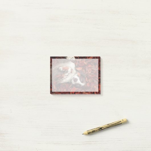 Kutest Baby Animals | Spaniel in najaarsbladeren Post-it® Notes (Op bureau)
