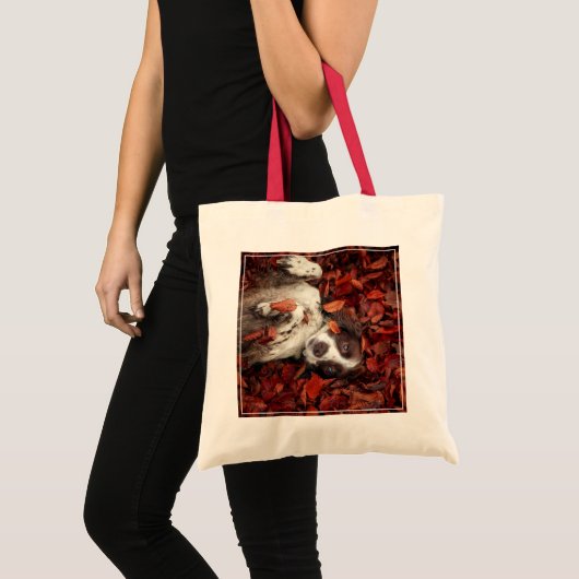 Kutest Baby Animals | Spaniel in najaarsbladeren Tote Bag (Voorkant (product))
