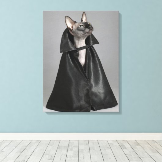 Kutest Baby Animals | Sphynx Hairless Cat Canvas Afdruk (Insitu (Houten vloer))