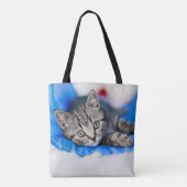 Kutest Baby Animals | Tabby Kitten in Play Tunnel Tote Bag (Achterkant)