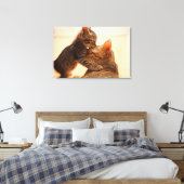 Kutest Baby Animals | Tabby Kitten Kiss Canvas Afdruk (Insitu (Slaapkamer))