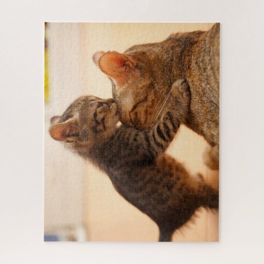 Kutest Baby Animals | Tabby Kitten Kiss Legpuzzel (Verticaal)