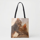 Kutest Baby Animals | Tabby Kitten Kiss Tote Bag (Voorkant)