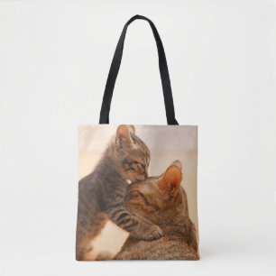 Kutest Baby Animals   Tabby Kitten Kiss Tote Bag