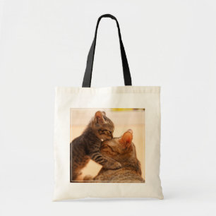Kutest Baby Animals Tabby Kitten Kiss Tote Bag