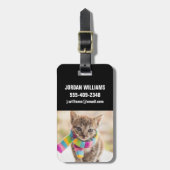 Kutest Baby Animals | Tabby Kitten Rainbow Scarf Bagagelabel (Voorkant verticaal)
