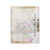 Kutest Baby Animals | Tabby Kitten Rainbow Scarf Notitieblok (Linkerzijde)