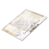 Kutest Baby Animals | Tabby Kitten Rainbow Scarf Notitieblok (Schuin)