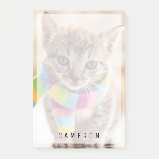 Kutest Baby Animals | Tabby Kitten Rainbow Scarf Post-it® Notes (Voorkant)