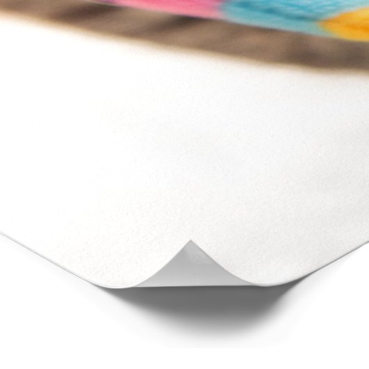 Kutest Baby Animals | Tabby Kitten Rainbow Scarf Poster (Hoek)