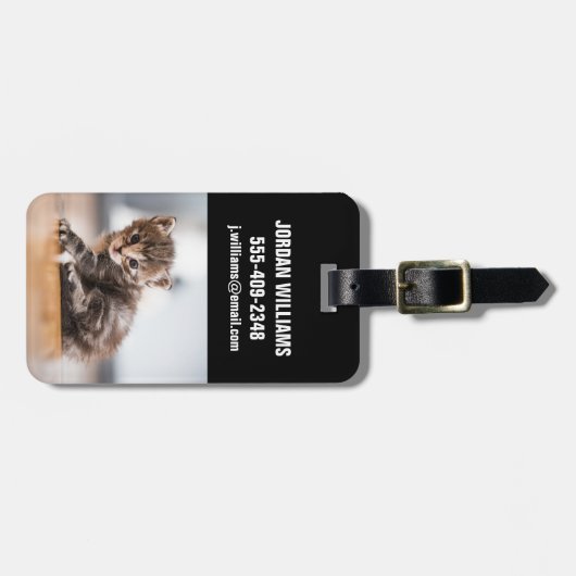 Kutest Baby Animals | Tiny Tabby Kitten Bagagelabel (Voorkant horizontaal)