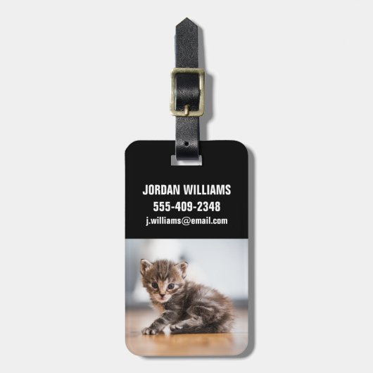 Kutest Baby Animals | Tiny Tabby Kitten Bagagelabel (Voorkant verticaal)