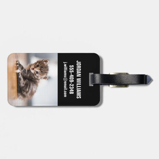 Kutest Baby Animals | Tiny Tabby Kitten Bagagelabel (Achterkant horizontaal)