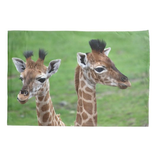 Kutest Baby Animals | Twee Baby Giraffe Kussensloop (Achterkant)