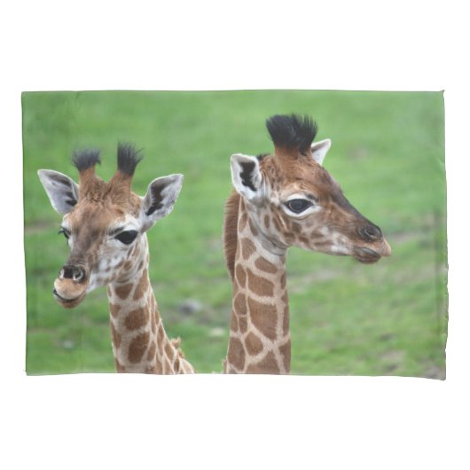 Kutest Baby Animals | Twee Baby Giraffe Kussensloop (Voorkant)
