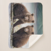 Kutest Baby Animals | Twee Beer kubussen Sherpa Deken (Voorkant)