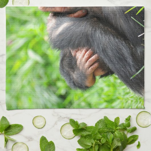 Kutest Baby Animals | Twee jonge Chimpansees Theedoek (Gevouwen)