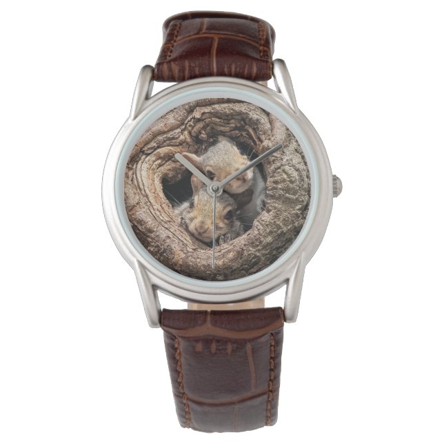 Kutest Baby Animals | Twee jonge eekhoorns Horloge (Voorkant)