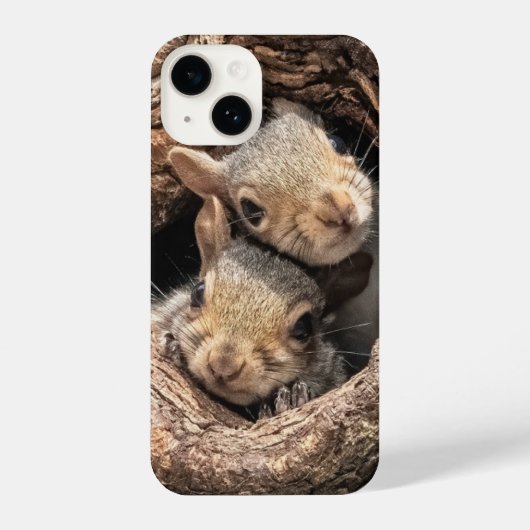 Kutest Baby Animals | Twee jonge eekhoorns iPhone Hoesje (Achterkant)