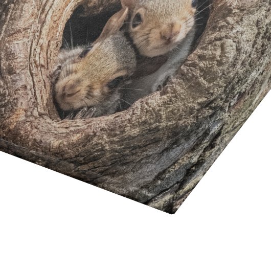 Kutest Baby Animals | Twee jonge eekhoorns Snijplank (Hoek)