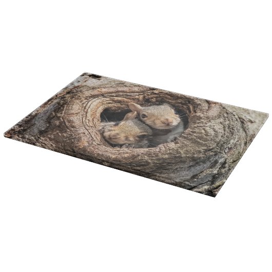 Kutest Baby Animals | Twee jonge eekhoorns Snijplank (Hoek)