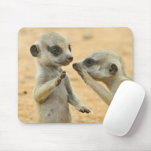 Kutest Baby Animals | Twee jonge Meerkats Muismat (Met muis)