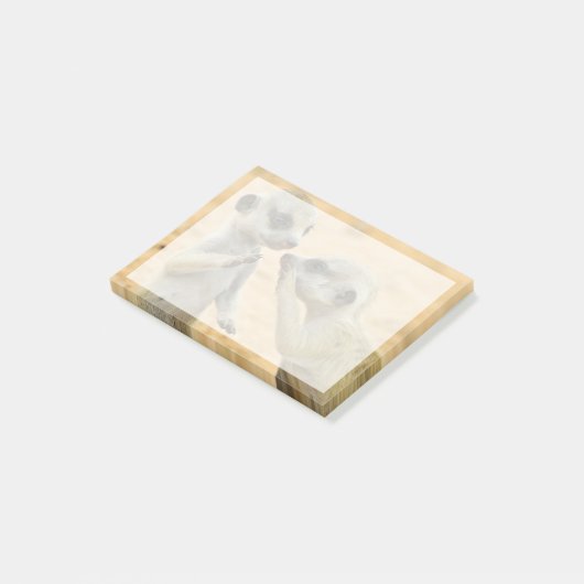 Kutest Baby Animals | Twee jonge Meerkats Post-it® Notes (Schuin)