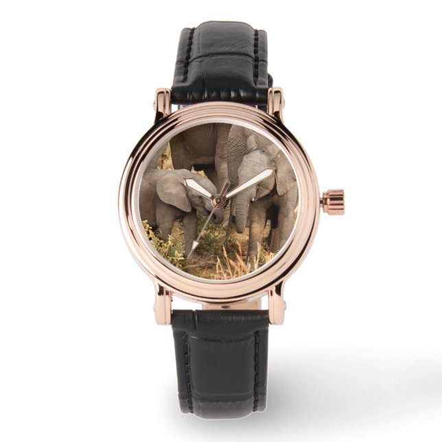 Kutest Baby Animals | Twee jonge olifanten Horloge (Voorkant)