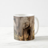 Kutest Baby Animals | Twee jonge olifanten Koffiemok (Voorkant rechts)