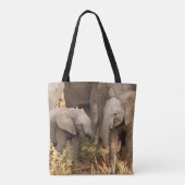 Kutest Baby Animals | Twee jonge olifanten Tote Bag (Achterkant)