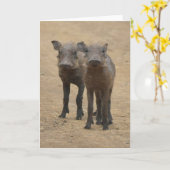 Kutest Baby Animals | Twee jonge Warthogs Kaart (Gele Bloem)