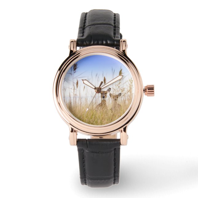 Kutest Baby Animals | Twee jonge Witte Gedetaillee Horloge (Voorkant)