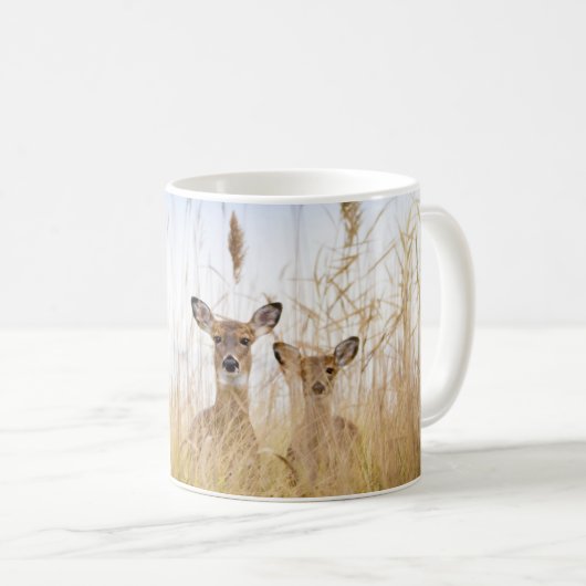 Kutest Baby Animals | Twee jonge Witte Gedetaillee Koffiemok (Voorkant rechts)