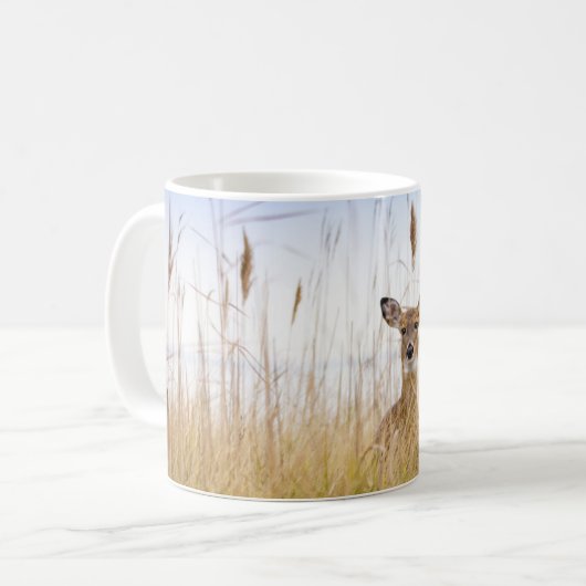 Kutest Baby Animals | Twee jonge Witte Gedetaillee Koffiemok (Voorkant links)