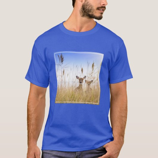 Kutest Baby Animals | Twee jonge Witte Gedetaillee T-shirt (Voorkant)