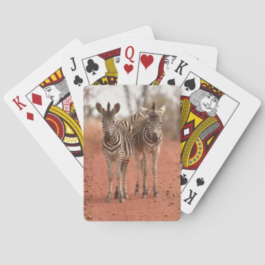 Kutest Baby Animals | Twee jonge Zebras Pokerkaarten (Achterkant)