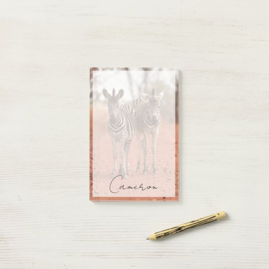 Kutest Baby Animals | Twee jonge Zebras Post-it® Notes (Op bureau)