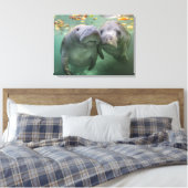Kutest Baby Animals | Twee lamantijnen Canvas Afdruk (Insitu (Slaapkamer))