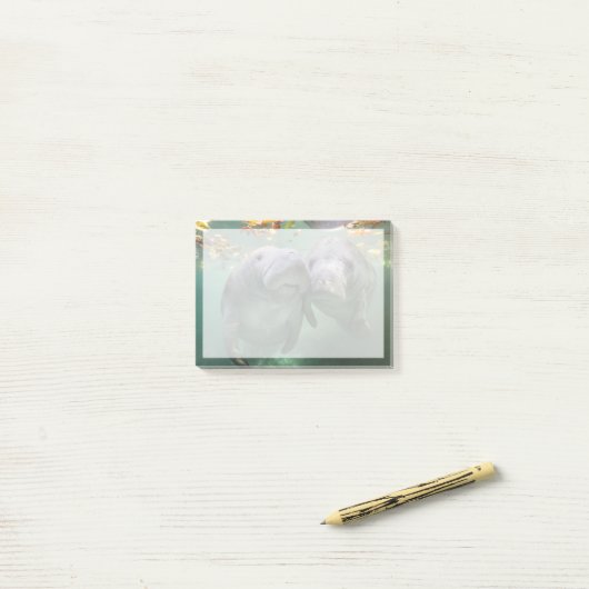 Kutest Baby Animals | Twee lamantijnen Post-it® Notes (Op bureau)