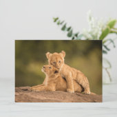 Kutest Baby Animals | Twee lionkubussen Bedankkaart (Staand voorkant)