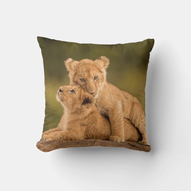 Kutest Baby Animals | Twee lionkubussen Kussen (Voorkant)