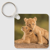Kutest Baby Animals | Twee lionkubussen Sleutelhanger (Voorkant)