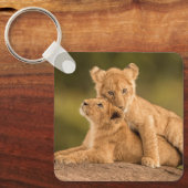 Kutest Baby Animals | Twee lionkubussen Sleutelhanger (Voorkant)