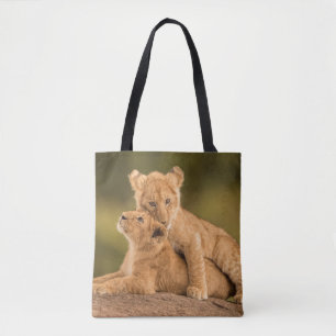 Kutest Baby Animals Twee lionkubussen Tote Bag