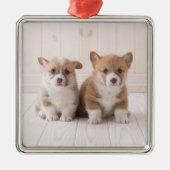 Kutest Baby Animals | Twee vergaderingen van de Ba Metalen Ornament (Voorkant)