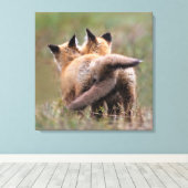 Kutest Baby Animals | Vergrendelingstaarten voor r Canvas Afdruk (Insitu (Houten vloer))