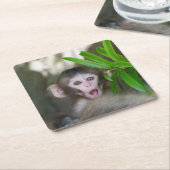 Kutest Baby Animals | Verrassde sneeuwaap Kartonnen Onderzetters (Schuin)