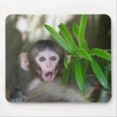 Kutest Baby Animals | Verrassde sneeuwaap Muismat (Voorkant)