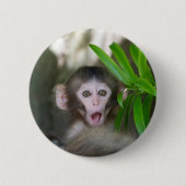 Kutest Baby Animals | Verrassde sneeuwaap Ronde Button 5,7 Cm (Voorkant)