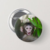 Kutest Baby Animals | Verrassde sneeuwaap Ronde Button 5,7 Cm (Voorkant /achterkant)